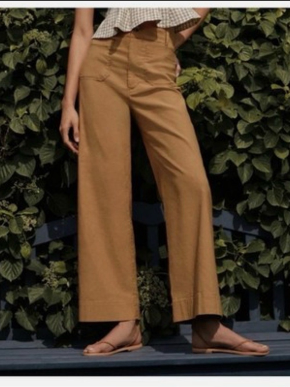 Anthropologie Wide-Leg High-Rise Pants in Gold, Maeve Colette